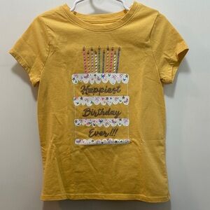 Cat & Jack Yellow Birthday Cake T-Shirt Size XS 4/5